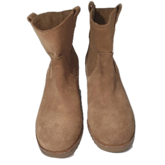 Sorel Waterproof Cate Pull On Tan Suede Leather Ankle Boot Western Lug Women 7 - Picture 11 of 15